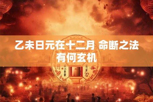 乙未日元在十二月 命断之法有何玄机