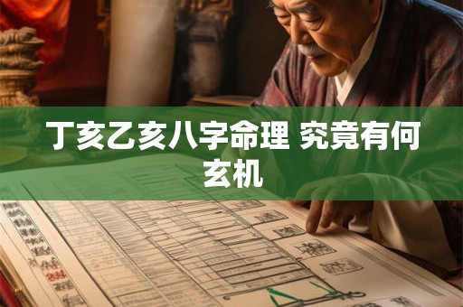 丁亥乙亥八字命理 究竟有何玄机