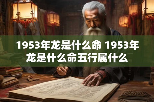 1953年龙是什么命 1953年龙是什么命五行属什么