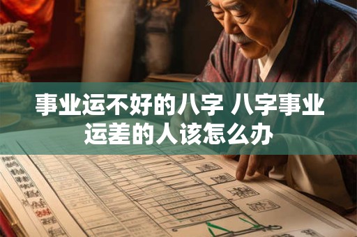 事业运不好的八字 八字事业运差的人该怎么办
