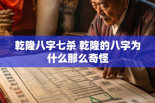 乾隆八字七杀 乾隆的八字为什么那么奇怪