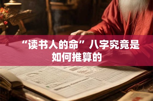 “读书人的命”八字究竟是如何推算的