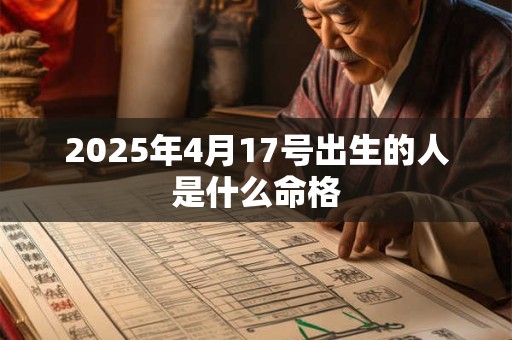 2025年4月17号出生的人是什么命格