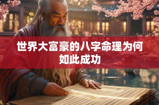 世界大富豪的八字命理为何如此成功