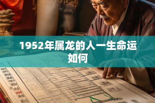 1952年属龙的人一生命运如何 1952年属龙的人一生命运如何