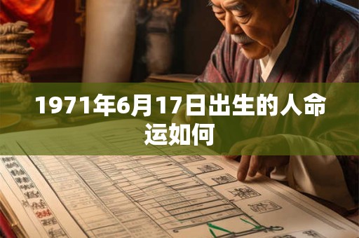1971年6月17日出生的人命运如何