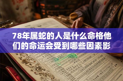 78年属蛇的人是什么命格他们的命运会受到哪些因素影响