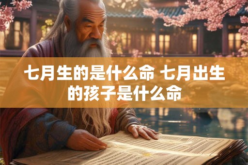 七月生的是什么命 七月出生的孩子是什么命