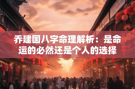 乔建国八字命理解析：是命运的必然还是个人的选择