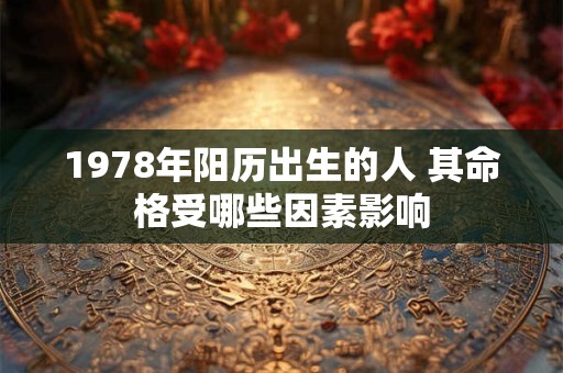 1978年阳历出生的人 其命格受哪些因素影响