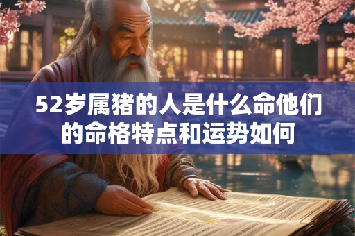 52岁属猪的人是什么命他们的命格特点和运势如何