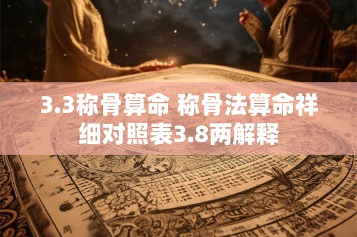 3.3称骨算命 称骨法算命祥细对照表3.8两解释
