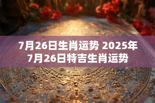 7月26日生肖运势 2025年7月26日特吉生肖运势