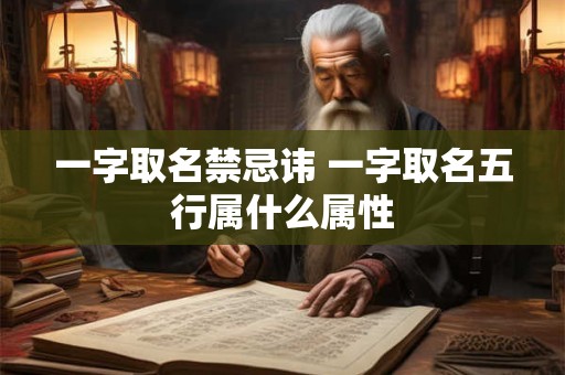 一字取名禁忌讳 一字取名五行属什么属性