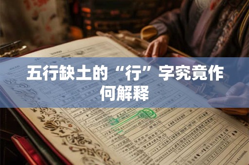 五行缺土的“行”字究竟作何解释