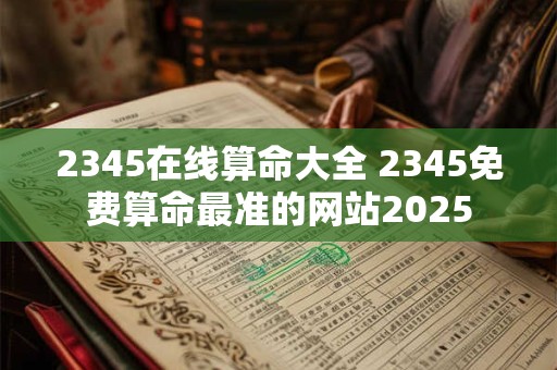 2345在线算命大全 2345免费算命最准的网站2025