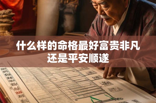 什么样的命格最好富贵非凡还是平安顺遂