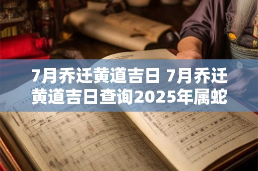 7月乔迁黄道吉日 7月乔迁黄道吉日查询2025年属蛇
