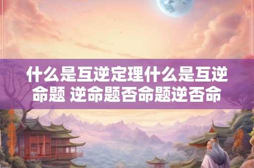 什么是互逆定理什么是互逆命题 逆命题否命题逆否命题