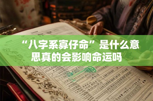 “八字系寡仔命”是什么意思真的会影响命运吗