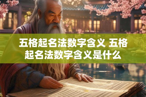 五格起名法数字含义 五格起名法数字含义是什么 五格起名法数字含义 五格起名法数字含义是什么