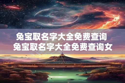 兔宝取名字大全免费查询 兔宝取名字大全免费查询女孩