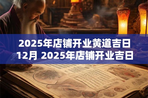 2025年店铺开业黄道吉日12月 2025年店铺开业吉日吉时查询12月