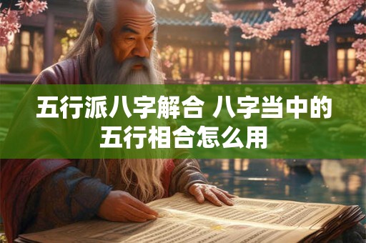 五行派八字解合 八字当中的五行相合怎么用