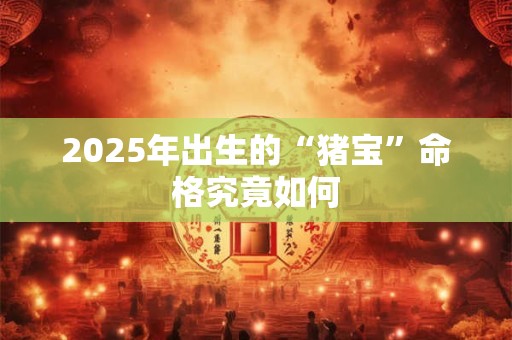 2025年出生的“猪宝”命格究竟如何 2025年出生的“猪宝”命格究竟如何