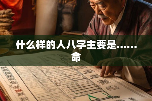 什么样的人八字主要是……命 什么样的人八字主要是……命