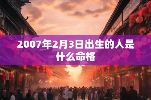 2007年2月3日出生的人是什么命格