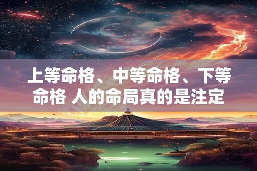 上等命格、中等命格、下等命格 人的命局真的是注定的吗 上等命格、中等命格、下等命格 人的命局真的是注定的吗