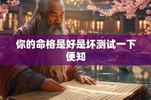 你的命格是好是坏测试一下便知