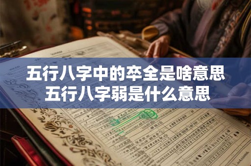 五行八字中的卒全是啥意思 五行八字弱是什么意思