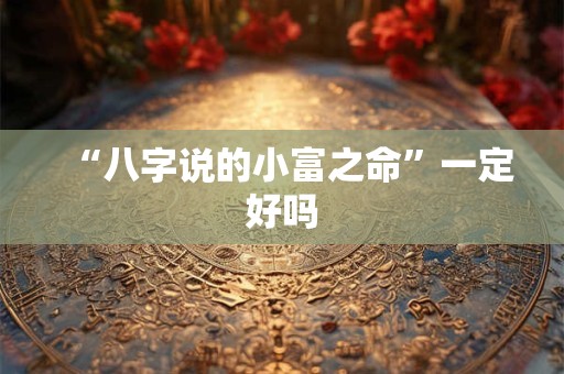 “八字说的小富之命”一定好吗