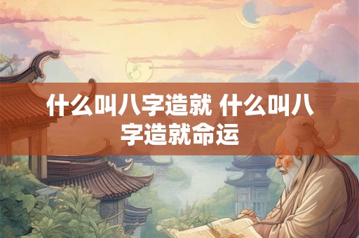 什么叫八字造就 什么叫八字造就命运