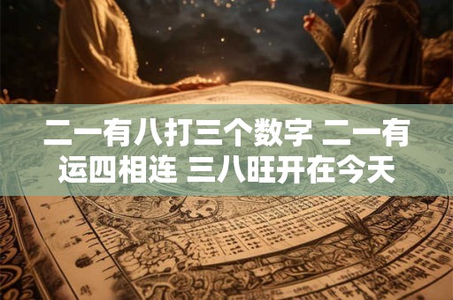 二一有八打三个数字 二一有运四相连 三八旺开在今天指什么生肖
