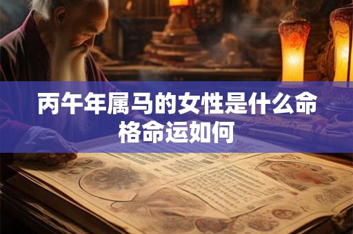 丙午年属马的女性是什么命格命运如何