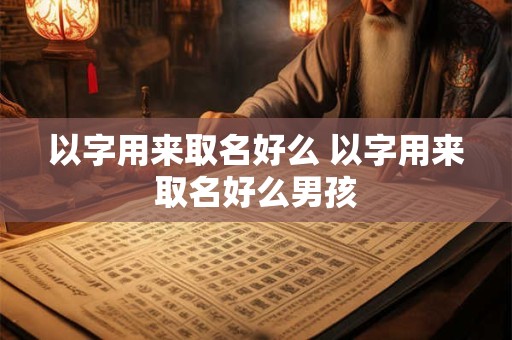 以字用来取名好么 以字用来取名好么男孩