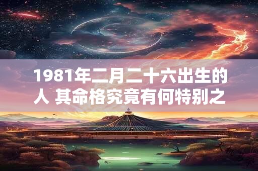 1981年二月二十六出生的人 其命格究竟有何特别之处