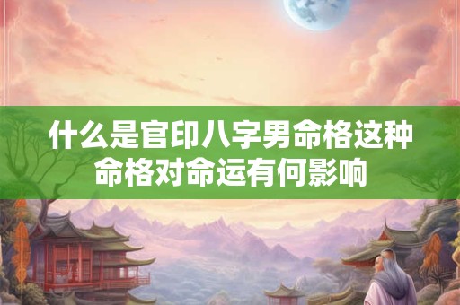 什么是官印八字男命格这种命格对命运有何影响 什么是官印八字男命格这种命格对命运有何影响