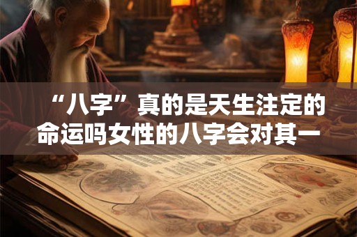 “八字”真的是天生注定的命运吗女性的八字会对其一生有何影响