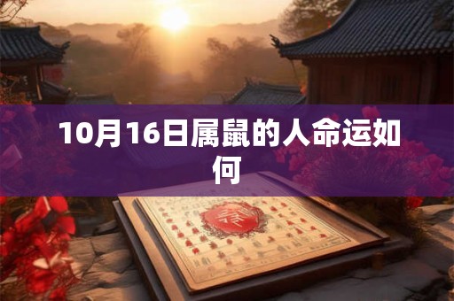 10月16日属鼠的人命运如何