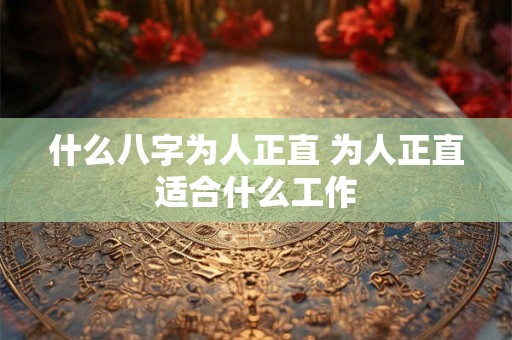 什么八字为人正直 为人正直适合什么工作