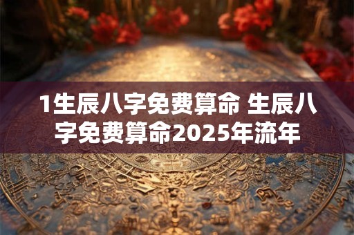 1生辰八字免费算命 生辰八字免费算命2025年流年