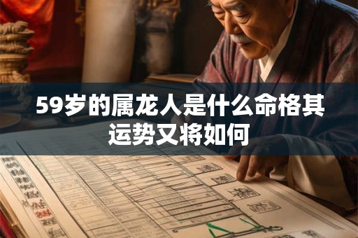 59岁的属龙人是什么命格其运势又将如何