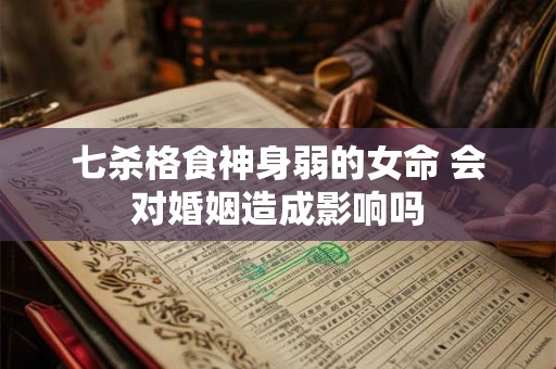 七杀格食神身弱的女命 会对婚姻造成影响吗