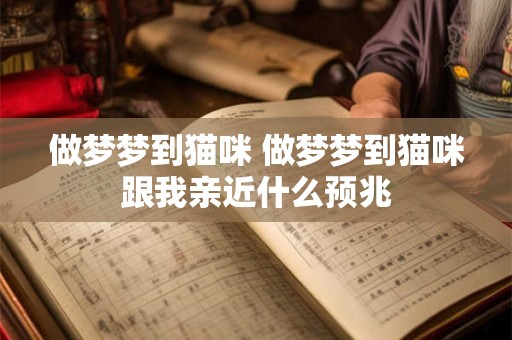 做梦梦到猫咪 做梦梦到猫咪跟我亲近什么预兆