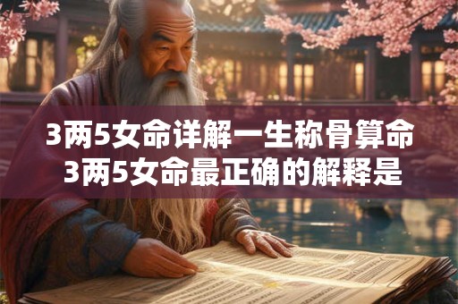 3两5女命详解一生称骨算命 3两5女命最正确的解释是