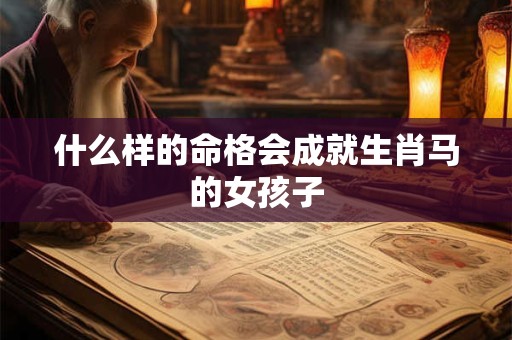 什么样的命格会成就生肖马的女孩子